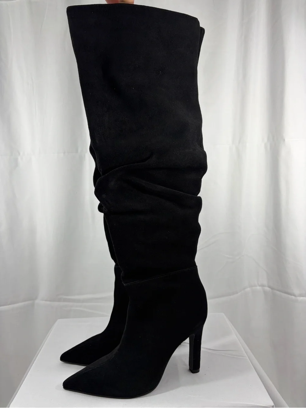 NWT Worthington Women’s Size 7 Black Suede Over-the-Knee Pointed Toe Boots